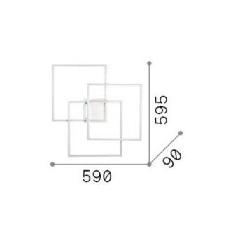 Ideal Lux LED fali lámpa Frame fekete 3-fényű 59 x 59,5 cm 59 x 59,5 cm kép