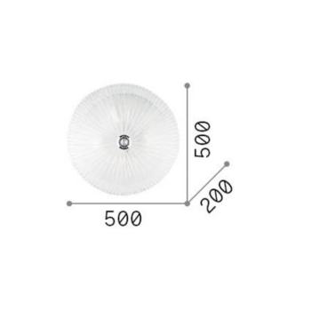 Ideal Lux Shell mennyezeti lámpa, borostyán színű, üveg, Ø 50 cm kép