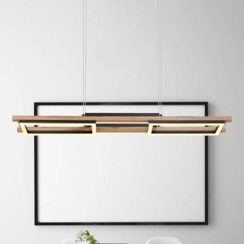 Illa LED függőlámpa, fahatású kép
