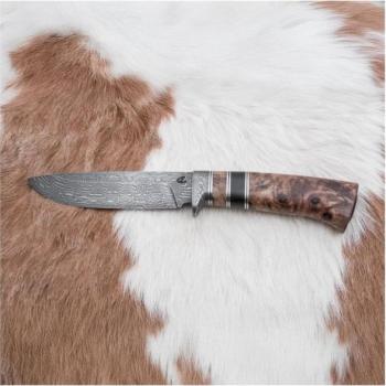 Jiří Čurda Damaszkuszi vadászkés 13 cm nyárfa/ébenfa  kép
