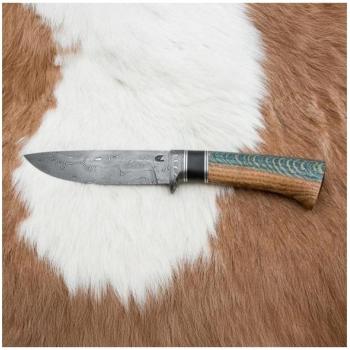 Jiří Čurda Exkluzív damaszkuszi kés 12,7 cm tölgy/ébenfa  kép