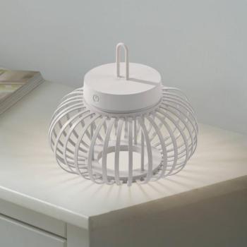 JUST LIGHT. Akuba LED-es újratölthető asztali lámpa, fehér, 22 cm, bambusz kép