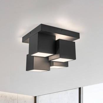 JUST LIGHT. LED mennyezeti lámpa Tetris, vas, 3000 K, fekete kép