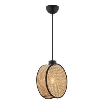  Kábeles csillár DRUM 1xE27/60W/230V barna/fekete  kép