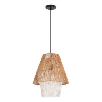  Kábeles függőlámpa AFRICA 1xE27/40W/230V átm. 40 cm barna/krémszínű  kép