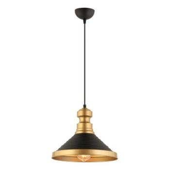  Kábelre függesztett csillár MONZA 1xE27/40W/230V, átmérő 30 cm, fekete/arany  kép