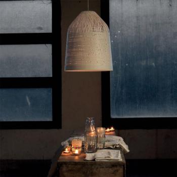 Karman Black Out kültéri függő lámpa Ø 35 cm fehér kép