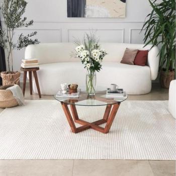  Kávésasztal LOTUS 35x75 cm barna/átlátszó  kép