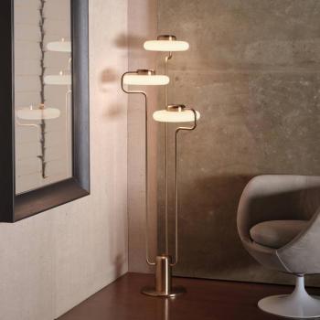 kdln LED álló világítás TRATTO, sárgaréz, magasság 150 cm, 3 izzós kép