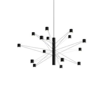 kdln LED lógó lámpa POLAR 15.2, Ø 93 cm, fekete 15 izzós, dimmelhető kép