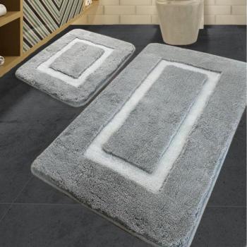  KÉSZLET 2x Fürdőszoba szőnyeg 60/100 cm szürke  kép