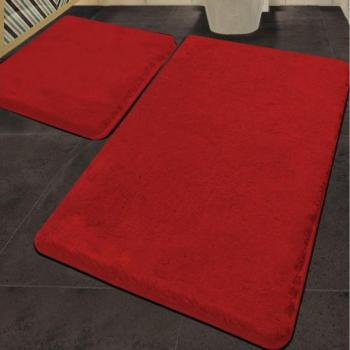  KÉSZLET 2x Fürdőszobai szőnyeg 60x100 cm piros  kép