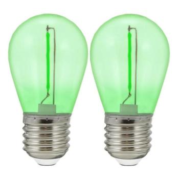  KÉSZLET 2x LED Izzó PARTY E27/0,3W/36V zöld  kép