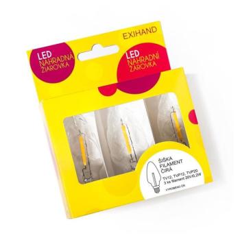  KÉSZLET 3x LED Tartalék izzó CONE E10/20V/0,1A átlátszó  kép