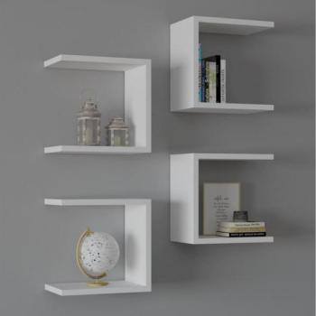  KÉSZLET 4x Fali polc BASE 30x30 cm fehér  kép