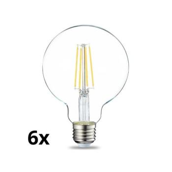  KÉSZLET 6x LED Dimmelhető izzó VINTAGE G93 E27/8W/230V 2700K  kép