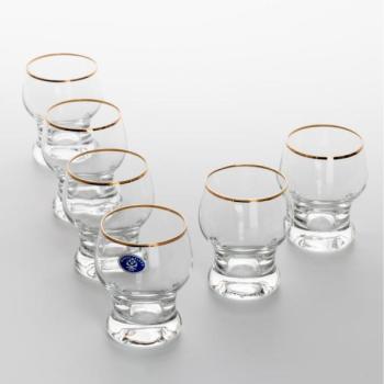  Készlet 6x pohár Katka 130 ml átlátszó arany  kép
