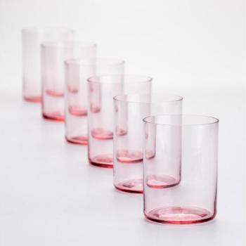  Készlet 6x üveg 200 ml piros átlátszó  kép