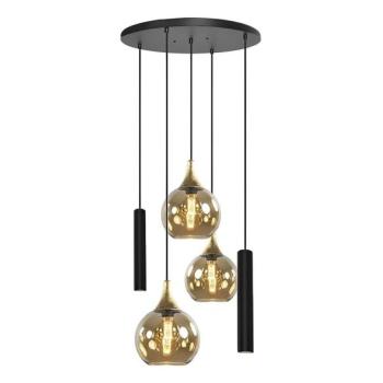 Keter Lighting CALYPSO lógcsillár 2xGU10/60W + 3xE27/60W fekete/arany  kép