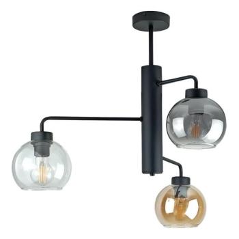 Keter Lighting Csillár rúdon FLEX 3xE27/60W/230V fekete/füstös fekete/füstös bézs/átlátszó  kép