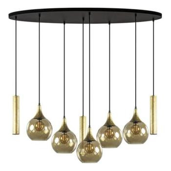 Keter Lighting Csillár zsinóron CALYPSO 3xGU10/60W/230V + 5xE27/60W fekete/arany  kép