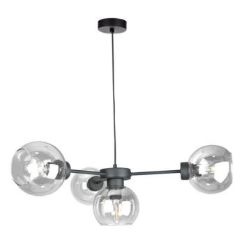 Keter Lighting Csillár zsinóron KALIOPE 4xE27/60W/230V fekete/átlátszó  kép
