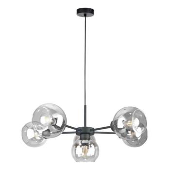Keter Lighting Csillár zsinóron KALIOPE 6xE27/60W/230V fekete/átlátszó  kép