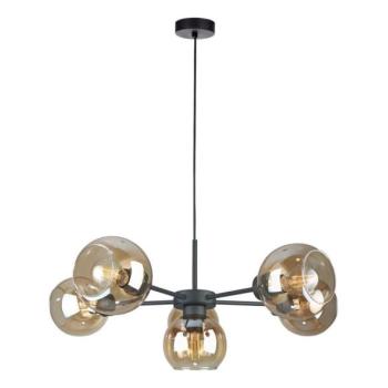 Keter Lighting Csillár zsinóron KALIOPE 6xE27/60W/230V fekete/füstös bézs  kép