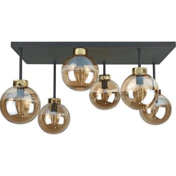 Keter Lighting Felületre szerelhető csillár  DEA 6xE14/60W/230V fekete/arany/füstös bézs  kép
