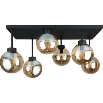 Keter Lighting Felületre szerelhető csillár  DEA 6xE14/60W/230V fekete/füstös bézs  kép