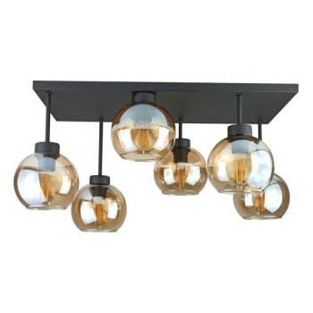 Keter Lighting Felületre szerelhető csillár  NESSA 6xE27/60W/230V fekete/füstös bézs  kép