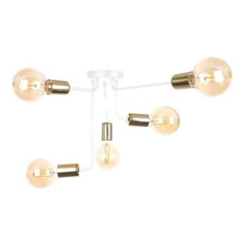 Keter Lighting Felületre szerelhető csillár NIXO 5xE27/60W/230V fehér/arany  kép