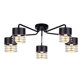 Keter Lighting Felületre szerelhető csillár ROY 5xE27/60W/230V fekete  kép