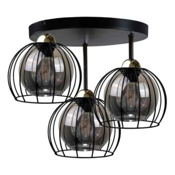 Keter Lighting Felületre szerelhető csillár SOLO BLACK 3xE27/60W/230V á. 30 cm fekete/arany  kép