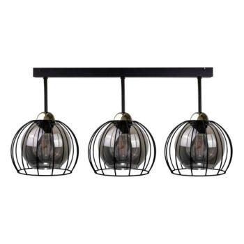 Keter Lighting Felületre szerelhető csillár SOLO BLACK 3xE27/60W/230V fekete/arany  kép