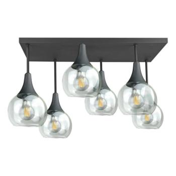 Keter Lighting Felületre szerelhető csillár  SOMA 6xE27/60W/230V fekete/átlátszó  kép