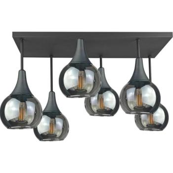 Keter Lighting Felületre szerelhető csillár  SOMA 6xE27/60W/230V fekete/füstös fekete  kép