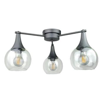 Keter Lighting Felületre szerelhető csillár  STAR 3xE27/60W/230V fekete/átlátszó  kép