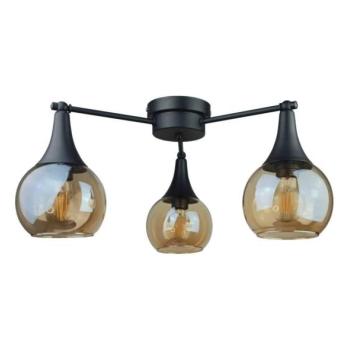 Keter Lighting Felületre szerelhető csillár  STAR 3xE27/60W/230V fekete/füstös bézs  kép