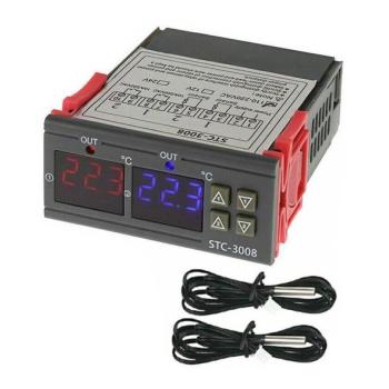  Kettős digitális termosztát 3W/230V  kép