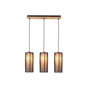  KIOTO zsinóros csillár 3xE27/40W/230V fekete/bükk  kép