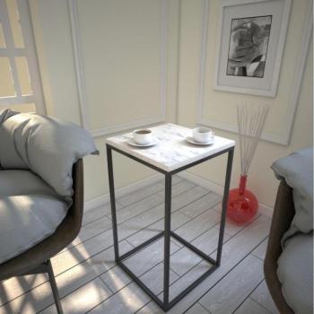  Kisasztal PURE 62x35 cm fehér/fekete  kép