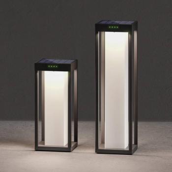 KLEWE LED-es napelemes lámpa RADIA MINI MOON, antracit, 35 cm, IP65 kép