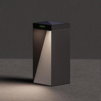 KLEWE LED napelemes lámpa MILIO SIDE, antracit, 35 cm, alumínium, IP65 kép