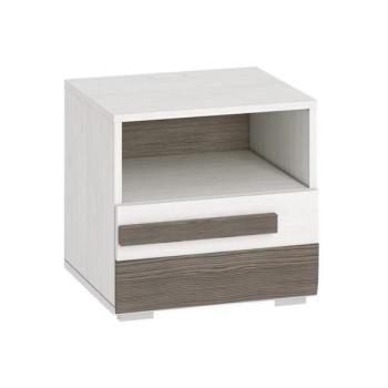 Konsimo Sp. z o.o. Sp. k. Éjjeliszekrény SARPA 45x46 cm fehér/barna  kép