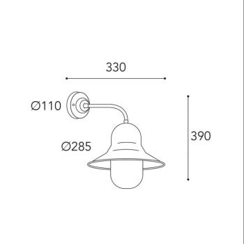 Kültéri fali lámpa Campanula 2090 antik sárgaréz mélység 33 cm IP44 kép