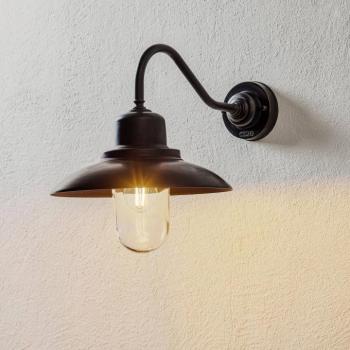 Kültéri falilámpa Patio, fényezett s.réz, ívelt kép