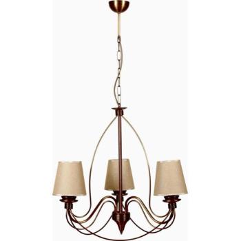  Láncos csillár CLASSIC 3xE14/40W/230V bronz/bézs  kép