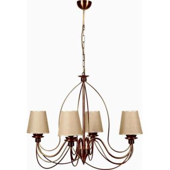  Láncos csillár CLASSIC 4xE14/40W/230V bronz/bézs  kép