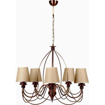  Láncos csillár CLASSIC 5xE14/40W/230V bronz/bézs  kép